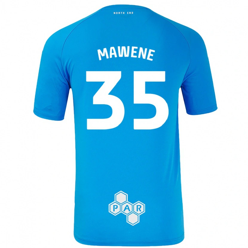 Danxen Børn Noah Mawene #35 Himmelblå Udebane Spillertrøjer 2024/25 Trøje T-Shirt