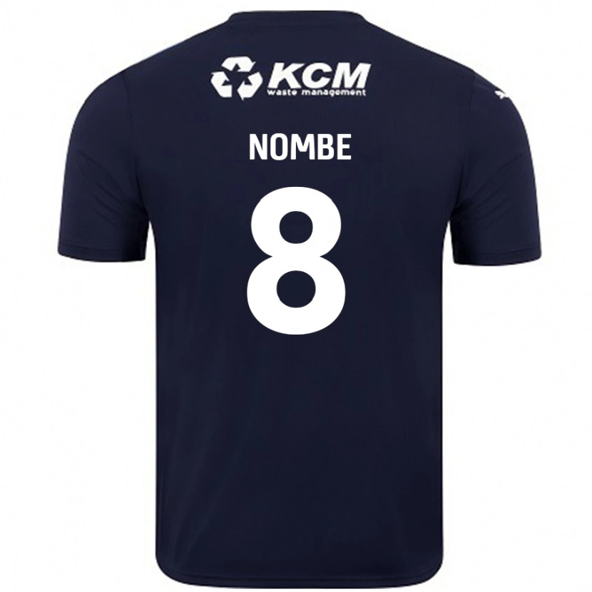 Danxen Børn Sam Nombe #8 Marineblå Udebane Spillertrøjer 2024/25 Trøje T-Shirt