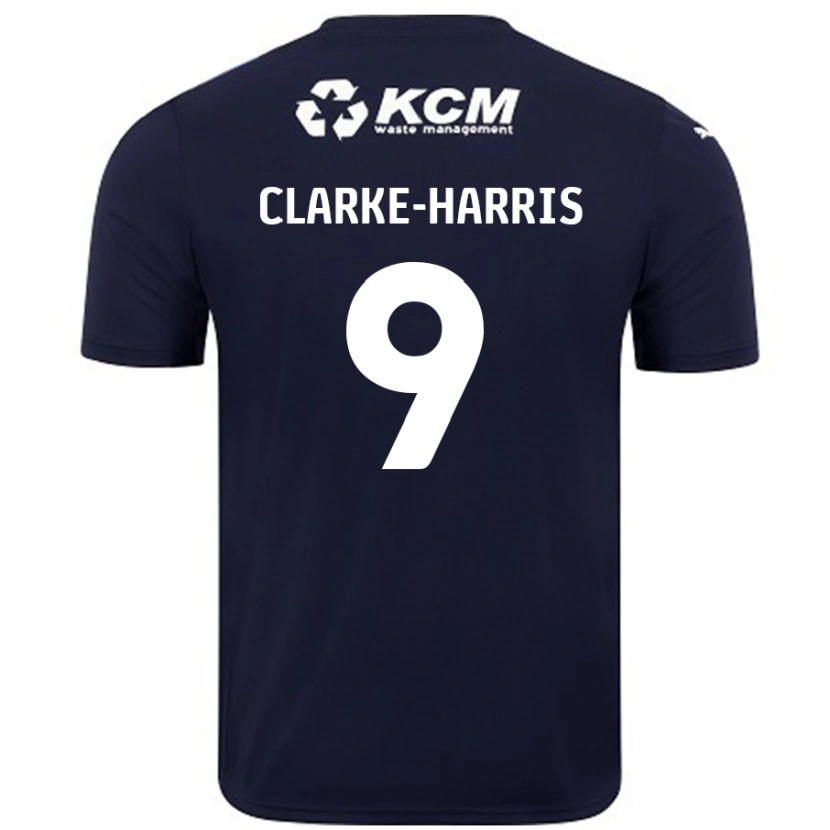 Danxen Børn Jonson Clarke-Harris #9 Marineblå Udebane Spillertrøjer 2024/25 Trøje T-Shirt