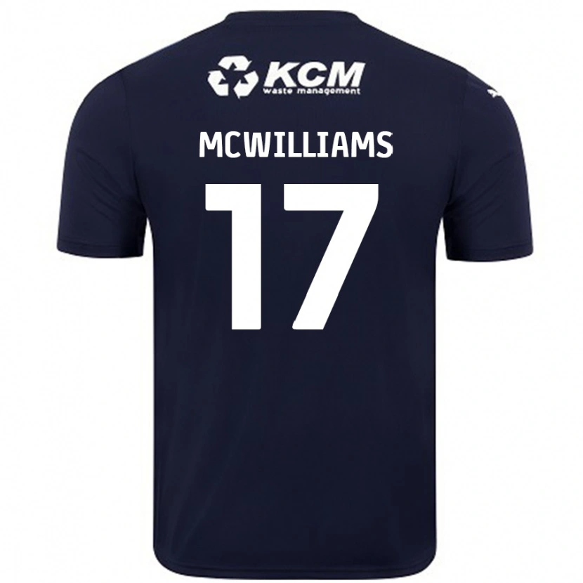 Danxen Børn Shaun Mcwilliams #17 Marineblå Udebane Spillertrøjer 2024/25 Trøje T-Shirt