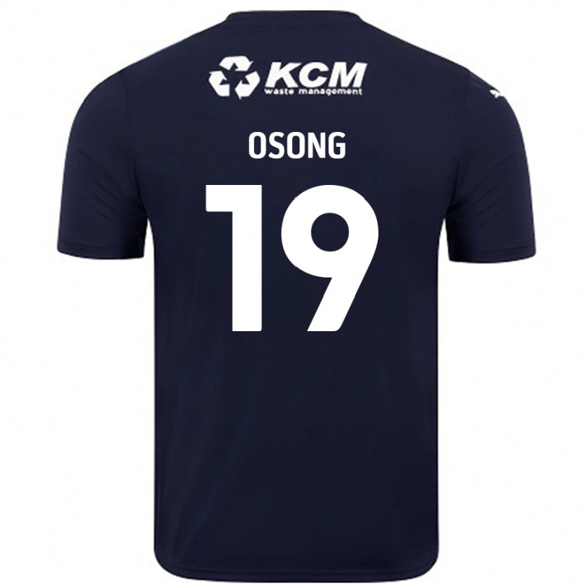 Danxen Børn Detlef Esapa Osong #19 Marineblå Udebane Spillertrøjer 2024/25 Trøje T-Shirt