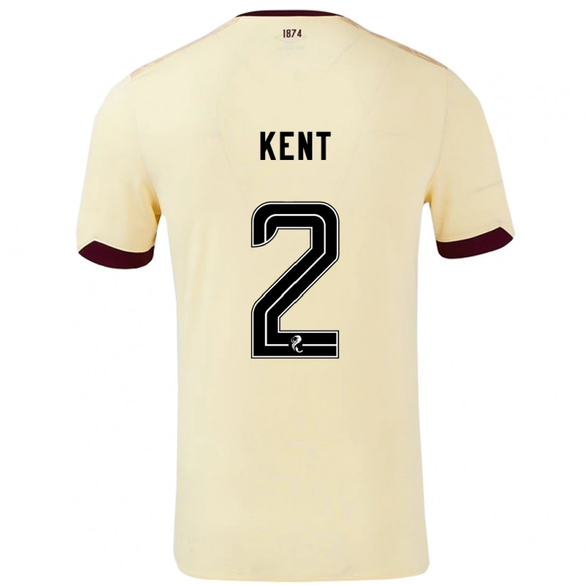 Danxen Børn Frankie Kent #2 Creme Bourgogne Udebane Spillertrøjer 2024/25 Trøje T-Shirt