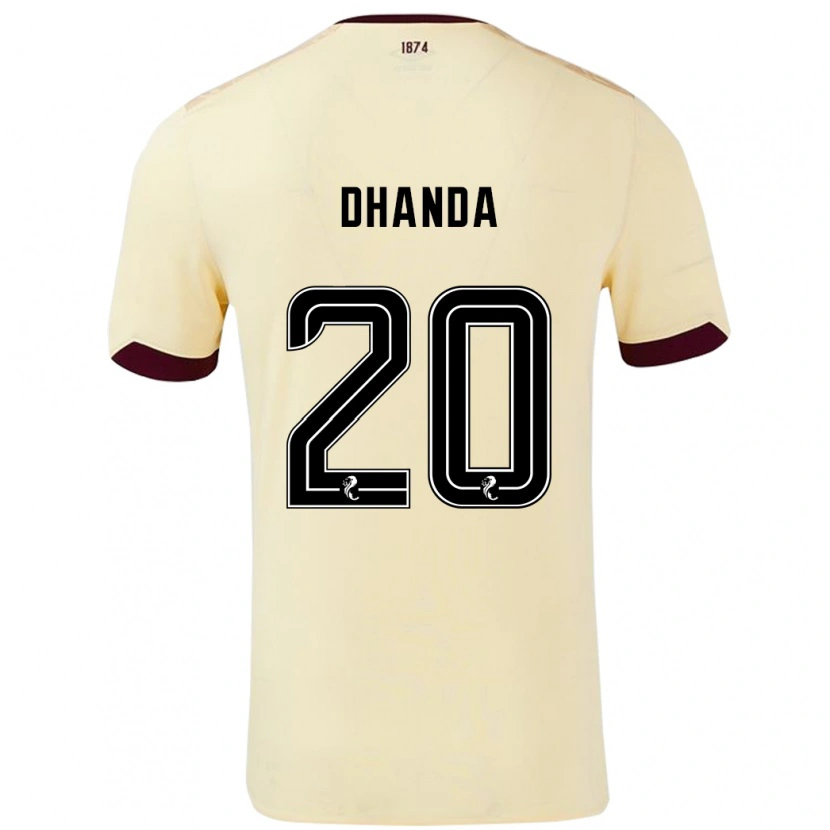 Danxen Børn Yan Dhanda #20 Creme Bourgogne Udebane Spillertrøjer 2024/25 Trøje T-Shirt
