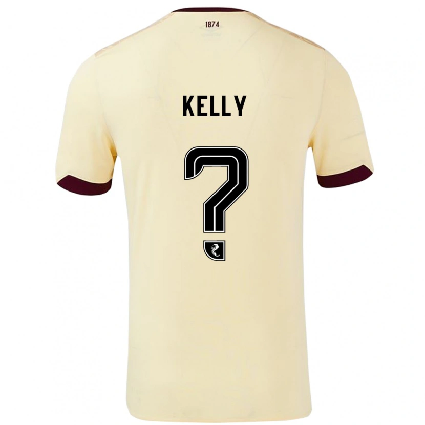 Danxen Børn Ryan Kelly #0 Creme Bourgogne Udebane Spillertrøjer 2024/25 Trøje T-Shirt