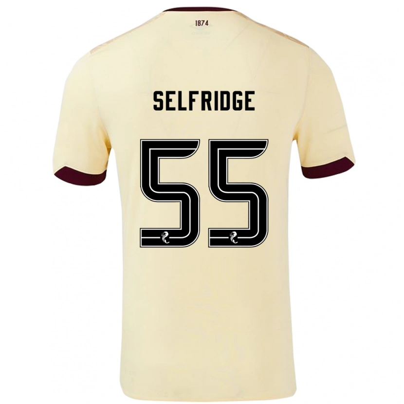 Danxen Børn Louis Selfridge #55 Creme Bourgogne Udebane Spillertrøjer 2024/25 Trøje T-Shirt