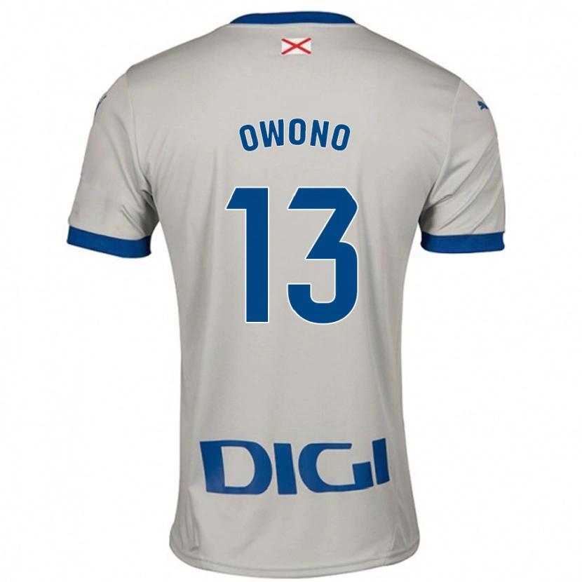 Danxen Børn Jesús Owono #13 Lysegrå Udebane Spillertrøjer 2024/25 Trøje T-Shirt