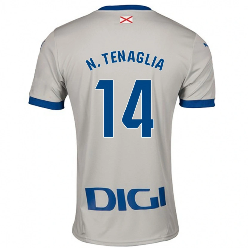 Danxen Børn Nahuel Tenaglia #14 Lysegrå Udebane Spillertrøjer 2024/25 Trøje T-Shirt