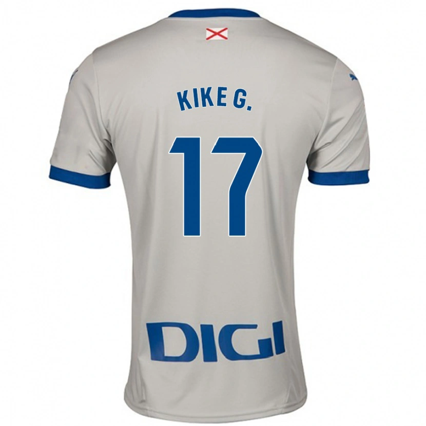 Danxen Børn Kike García #17 Lysegrå Udebane Spillertrøjer 2024/25 Trøje T-Shirt