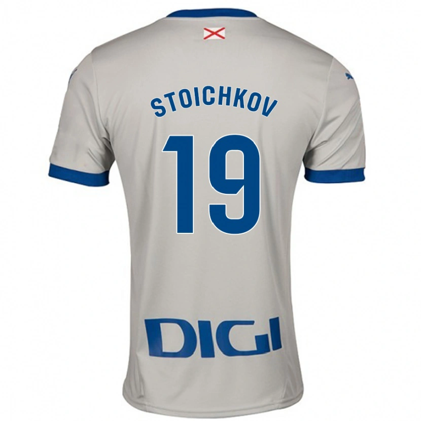 Danxen Børn Stoichkov #19 Lysegrå Udebane Spillertrøjer 2024/25 Trøje T-Shirt