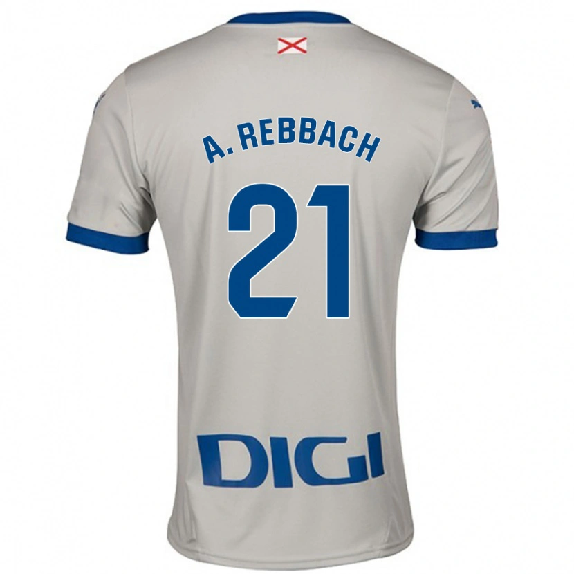 Danxen Børn Abde Rebbach #21 Lysegrå Udebane Spillertrøjer 2024/25 Trøje T-Shirt