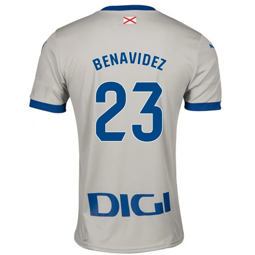 Danxen Børn Carlos Benavidez #23 Lysegrå Udebane Spillertrøjer 2024/25 Trøje T-Shirt