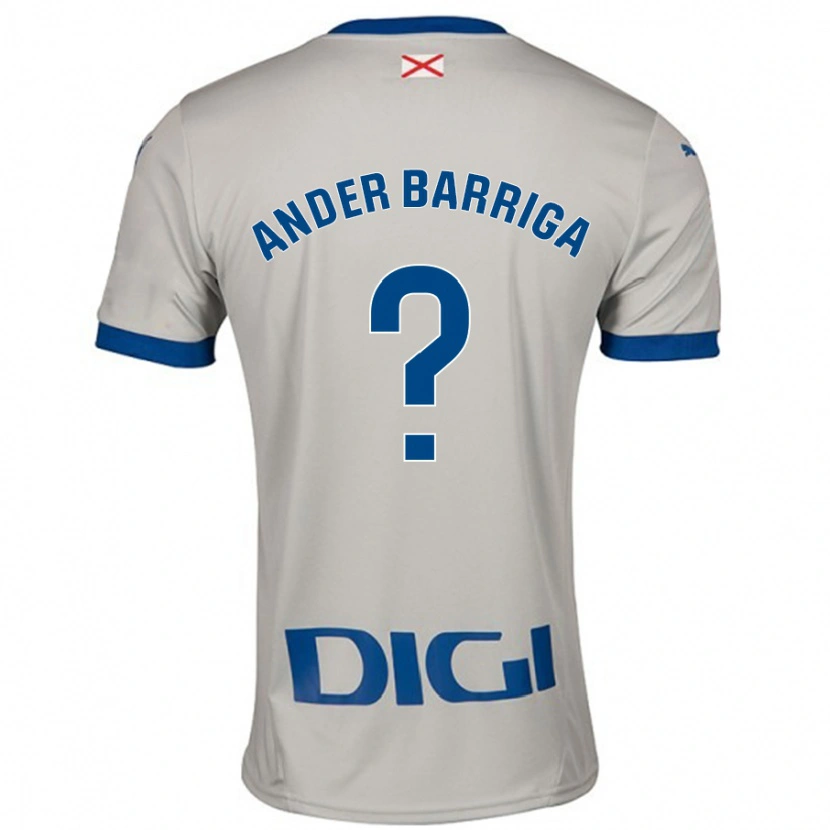 Danxen Børn Jon Ander Barriga #0 Lysegrå Udebane Spillertrøjer 2024/25 Trøje T-Shirt