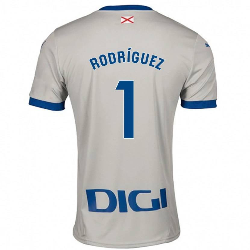 Danxen Børn Adrián Rodríguez #1 Lysegrå Udebane Spillertrøjer 2024/25 Trøje T-Shirt