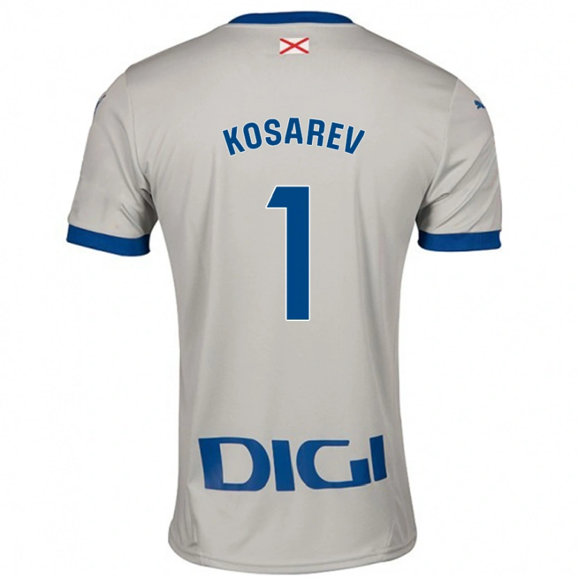 Danxen Børn Oleksandr Kosarev #1 Lysegrå Udebane Spillertrøjer 2024/25 Trøje T-Shirt