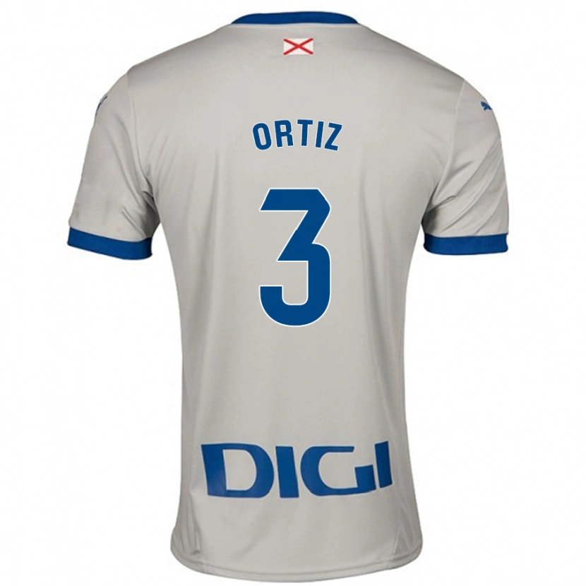 Danxen Børn Eneko Ortiz #3 Lysegrå Udebane Spillertrøjer 2024/25 Trøje T-Shirt