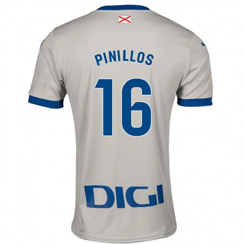 Danxen Børn Lander Pinillos #16 Lysegrå Udebane Spillertrøjer 2024/25 Trøje T-Shirt