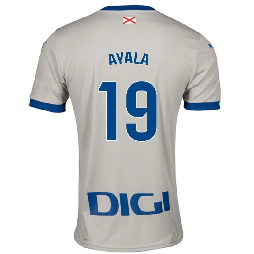 Danxen Børn Axel Ayala #19 Lysegrå Udebane Spillertrøjer 2024/25 Trøje T-Shirt