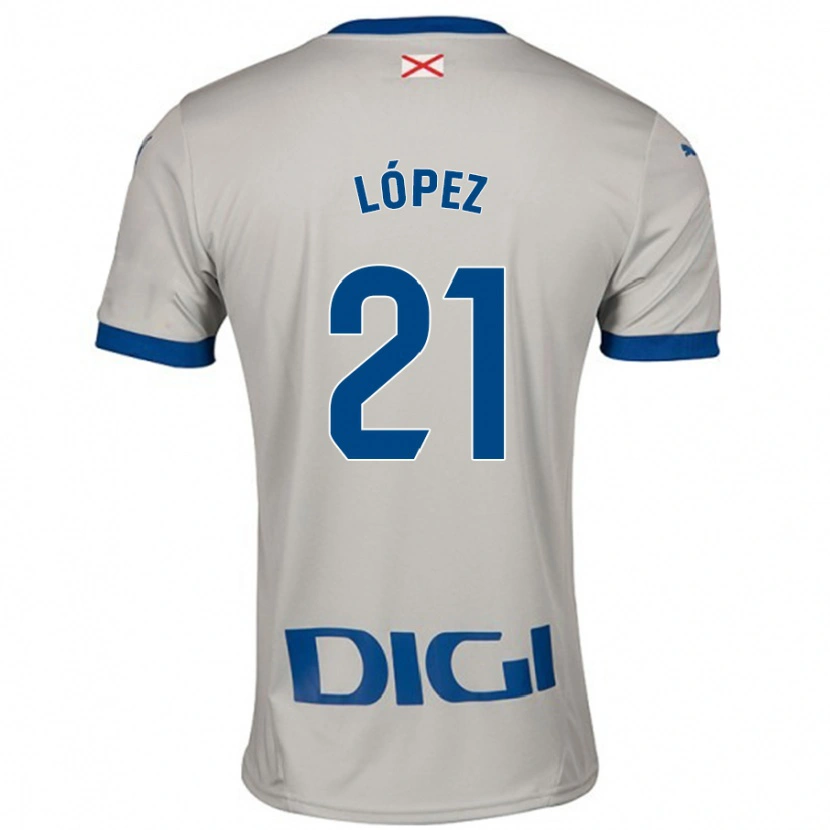 Danxen Børn Juanma López #21 Lysegrå Udebane Spillertrøjer 2024/25 Trøje T-Shirt
