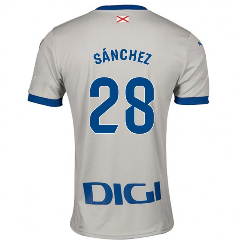 Danxen Børn Ander Sánchez #28 Lysegrå Udebane Spillertrøjer 2024/25 Trøje T-Shirt