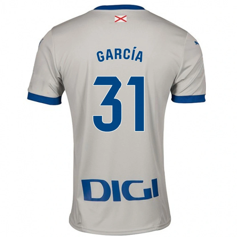 Danxen Børn Gaizka García #31 Lysegrå Udebane Spillertrøjer 2024/25 Trøje T-Shirt