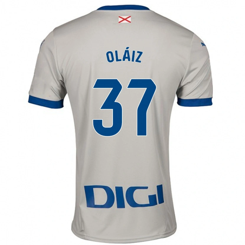 Danxen Børn Xanet Oláiz #37 Lysegrå Udebane Spillertrøjer 2024/25 Trøje T-Shirt