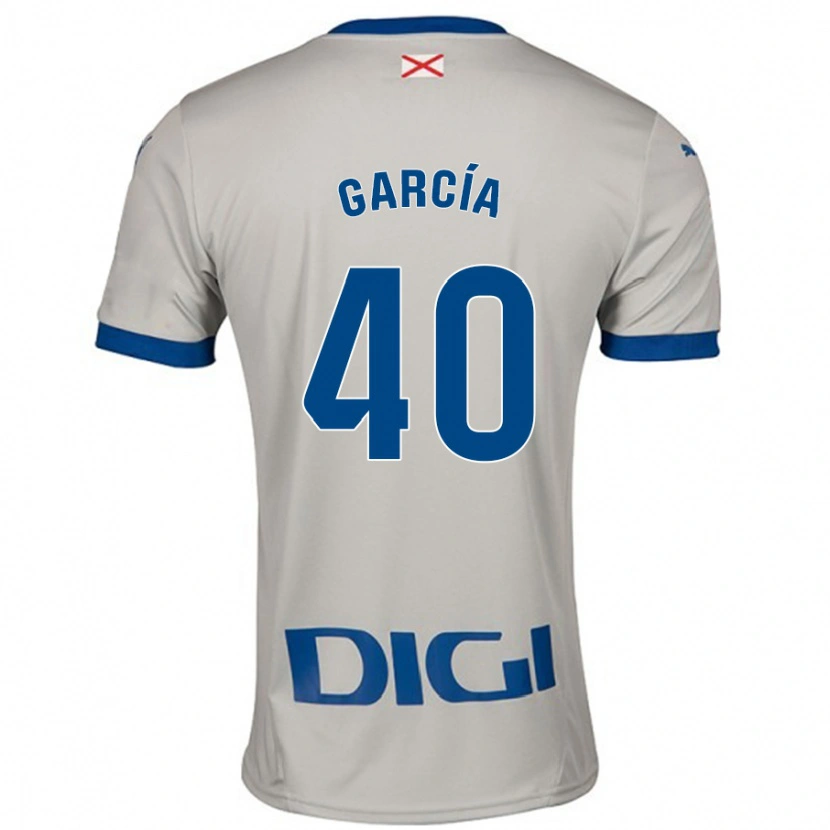 Danxen Børn Álvaro García #40 Lysegrå Udebane Spillertrøjer 2024/25 Trøje T-Shirt