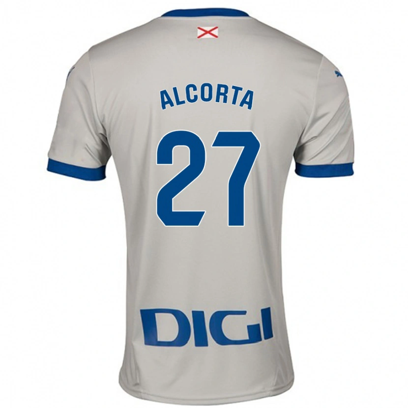 Danxen Børn Alaitz Alcorta #27 Lysegrå Udebane Spillertrøjer 2024/25 Trøje T-Shirt