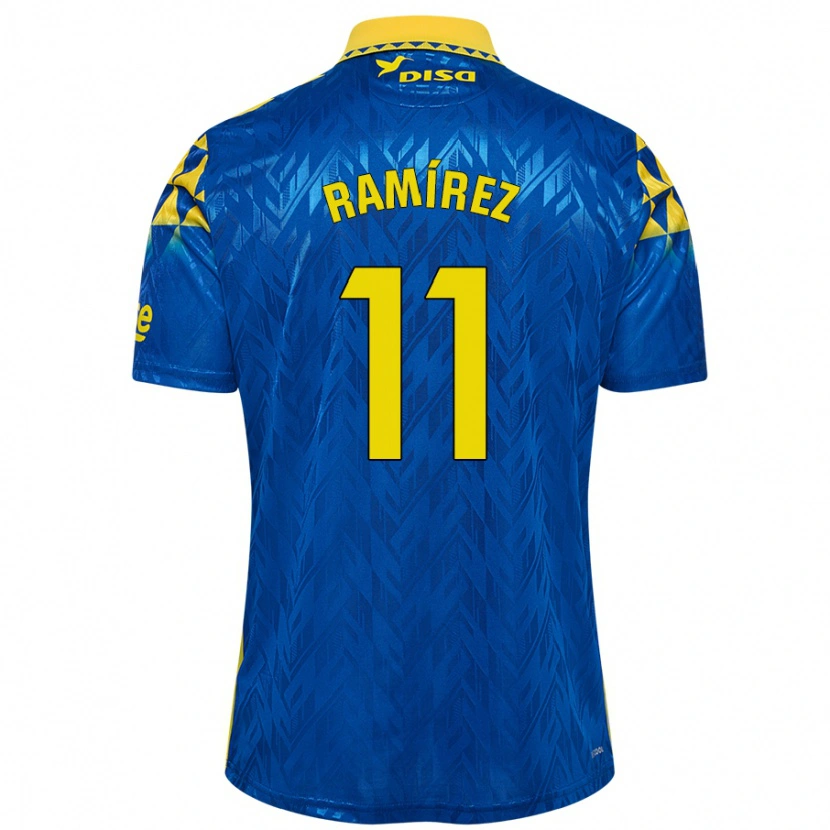 Danxen Børn Benito Ramírez #11 Blå Gul Udebane Spillertrøjer 2024/25 Trøje T-Shirt
