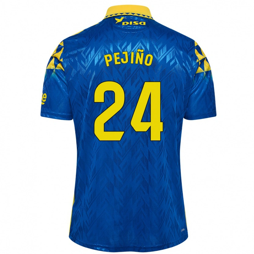 Danxen Børn Pejiño #24 Blå Gul Udebane Spillertrøjer 2024/25 Trøje T-Shirt