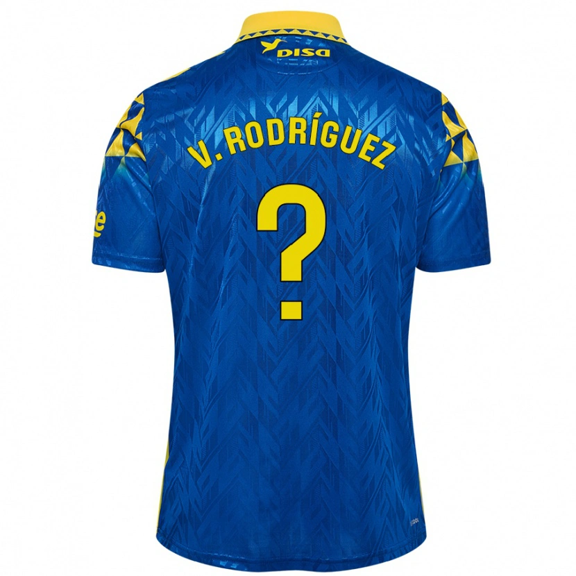 Danxen Børn Carlos Vicente Rodríguez #0 Blå Gul Udebane Spillertrøjer 2024/25 Trøje T-Shirt