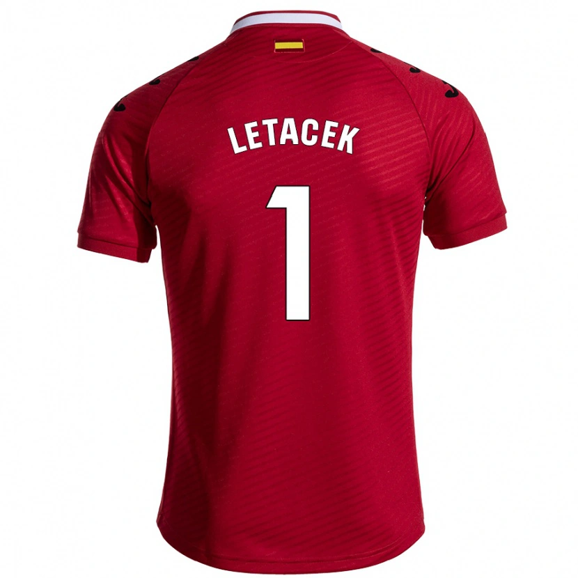 Danxen Børn Jiri Letacek #1 Mørkerød Udebane Spillertrøjer 2024/25 Trøje T-Shirt