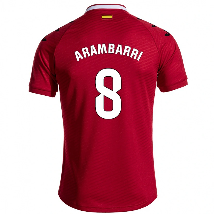 Danxen Børn Mauro Arambarri #8 Mørkerød Udebane Spillertrøjer 2024/25 Trøje T-Shirt