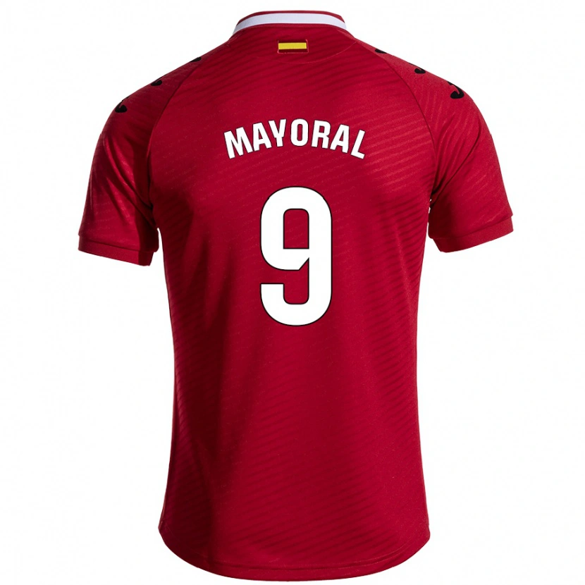 Danxen Børn Borja Mayoral #9 Mørkerød Udebane Spillertrøjer 2024/25 Trøje T-Shirt