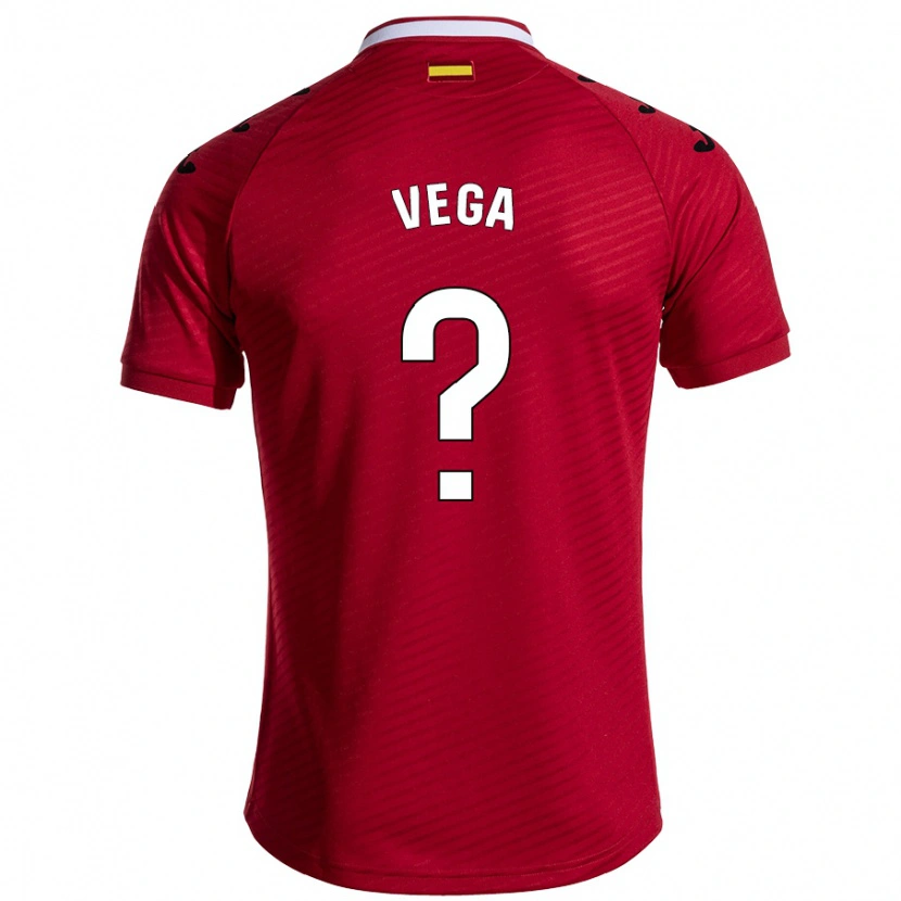 Danxen Børn Álvaro Vega #0 Mørkerød Udebane Spillertrøjer 2024/25 Trøje T-Shirt