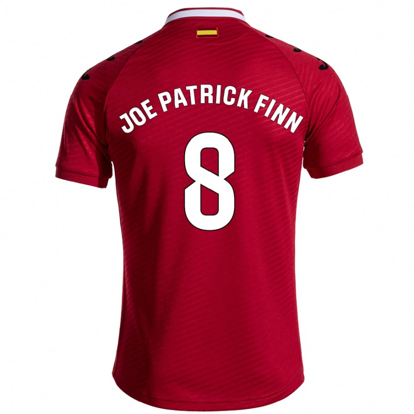 Danxen Børn John Joe Patrick Finn #8 Mørkerød Udebane Spillertrøjer 2024/25 Trøje T-Shirt