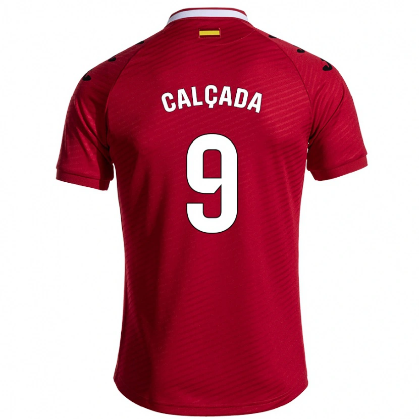 Danxen Børn Gonzalo Calçada #9 Mørkerød Udebane Spillertrøjer 2024/25 Trøje T-Shirt