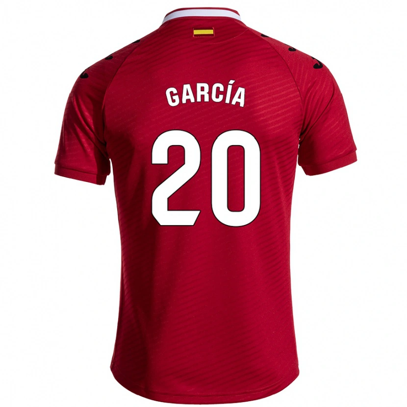 Danxen Børn Álex García #20 Mørkerød Udebane Spillertrøjer 2024/25 Trøje T-Shirt