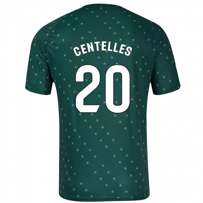 Danxen Børn Álex Centelles #20 Mørkegrøn Udebane Spillertrøjer 2024/25 Trøje T-Shirt