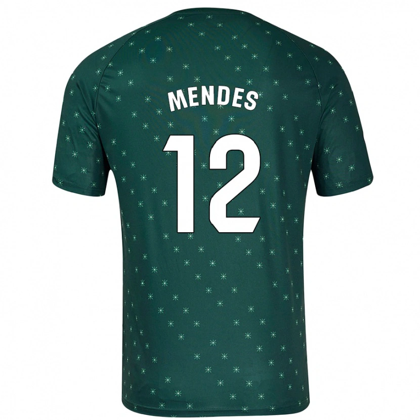 Danxen Børn Alex Mendes #12 Mørkegrøn Udebane Spillertrøjer 2024/25 Trøje T-Shirt