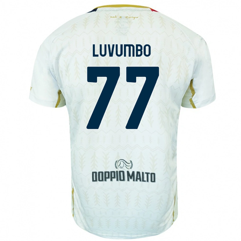 Danxen Børn Zito Luvumbo #77 Hvid Udebane Spillertrøjer 2024/25 Trøje T-Shirt