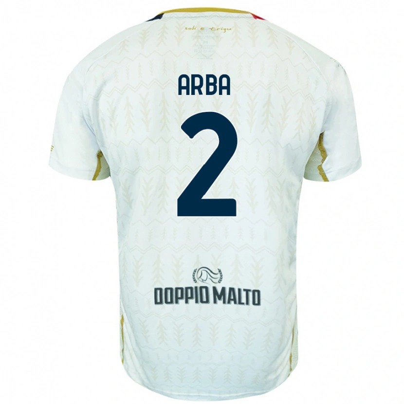 Danxen Børn Federico Arba #2 Hvid Udebane Spillertrøjer 2024/25 Trøje T-Shirt