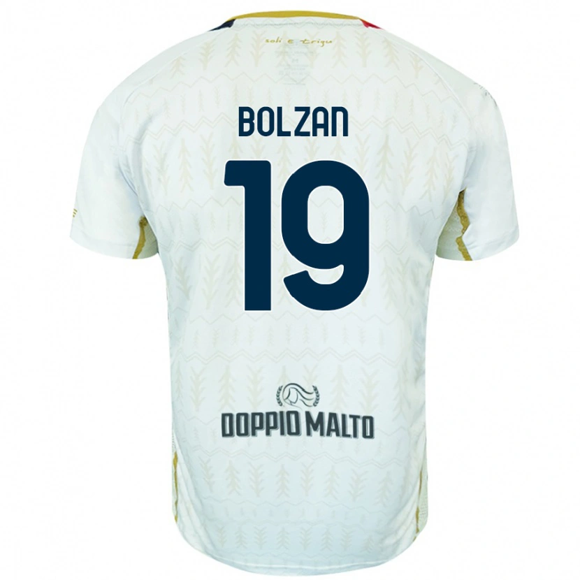 Danxen Børn Alessandro Bolzan #19 Hvid Udebane Spillertrøjer 2024/25 Trøje T-Shirt
