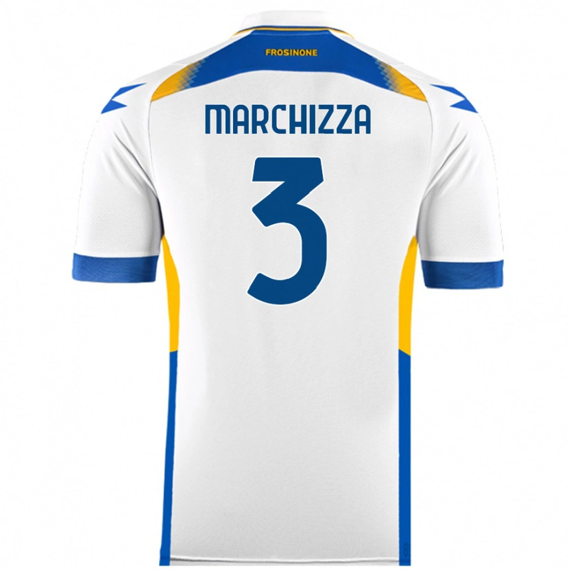 Danxen Børn Riccardo Marchizza #3 Hvid Udebane Spillertrøjer 2024/25 Trøje T-Shirt