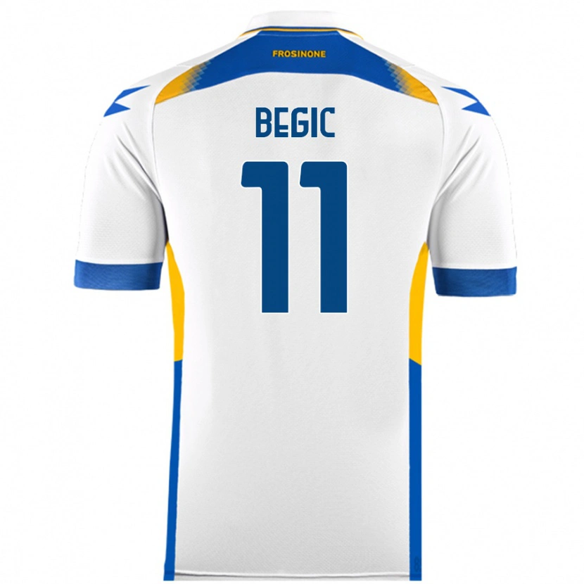 Danxen Børn Tjas Begic #11 Hvid Udebane Spillertrøjer 2024/25 Trøje T-Shirt