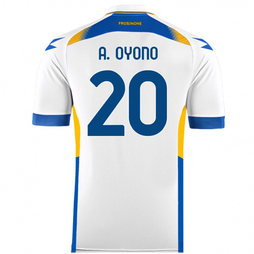 Danxen Børn Anthony Oyono #20 Hvid Udebane Spillertrøjer 2024/25 Trøje T-Shirt