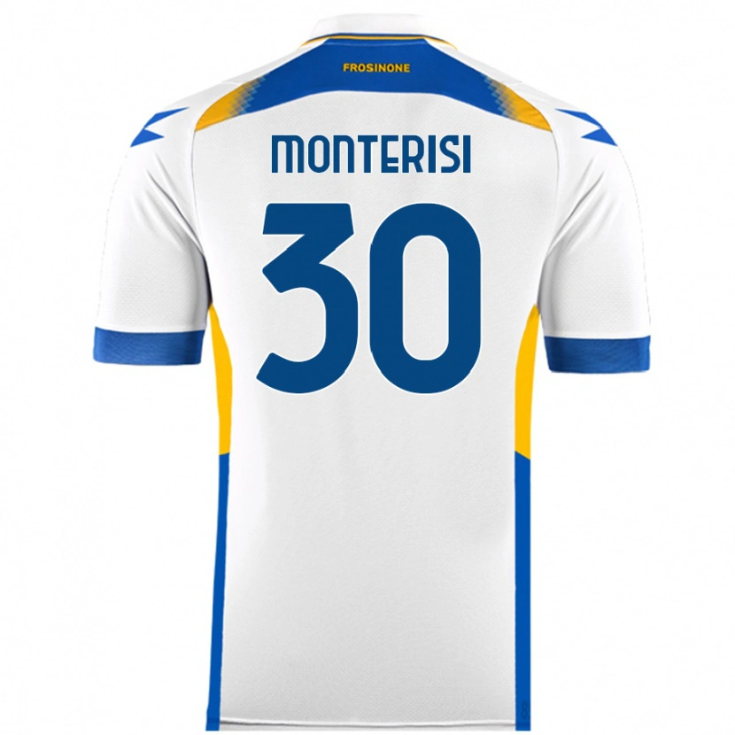 Danxen Børn Ilario Monterisi #30 Hvid Udebane Spillertrøjer 2024/25 Trøje T-Shirt