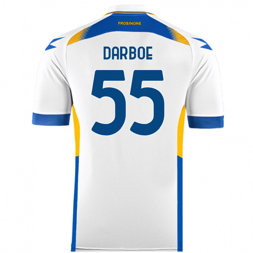 Danxen Børn Ebrima Darboe #55 Hvid Udebane Spillertrøjer 2024/25 Trøje T-Shirt