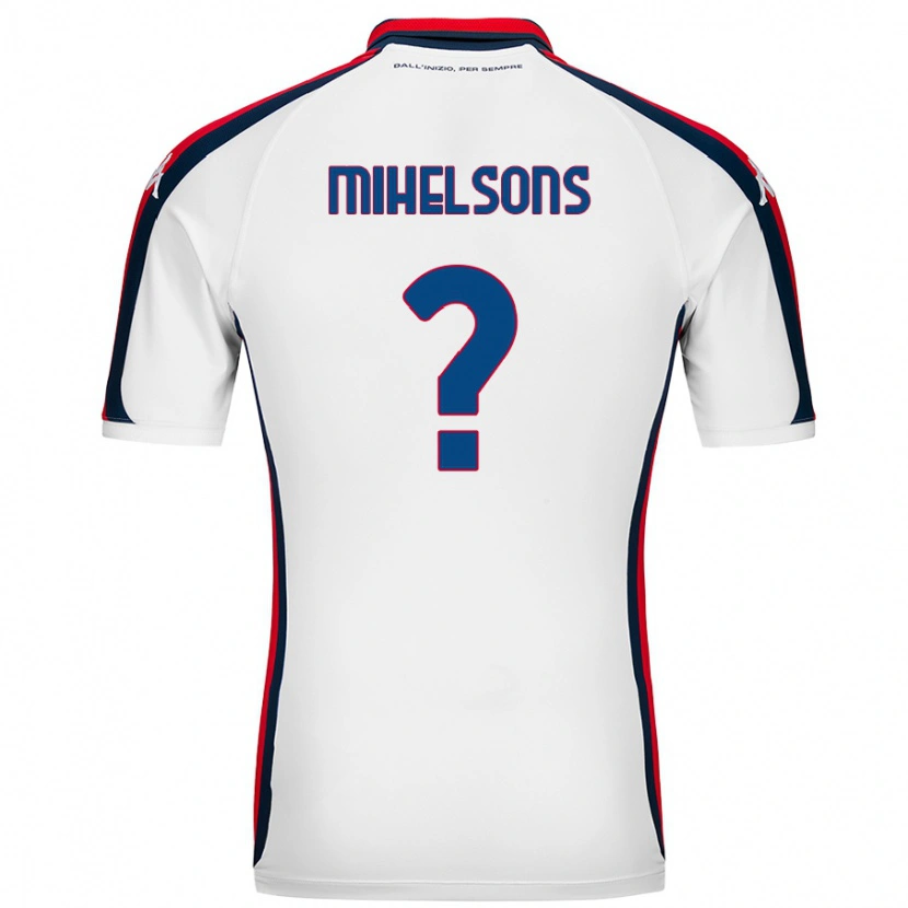 Danxen Børn Rendijs Mihelsons #0 Hvid Udebane Spillertrøjer 2024/25 Trøje T-Shirt