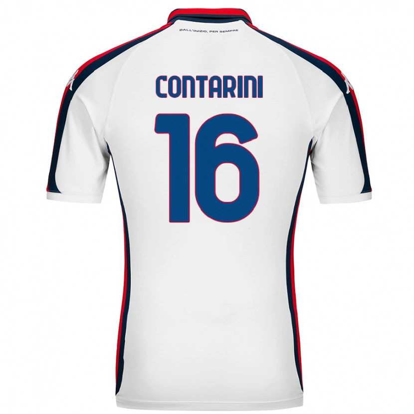 Danxen Børn Jacopo Contarini #16 Hvid Udebane Spillertrøjer 2024/25 Trøje T-Shirt