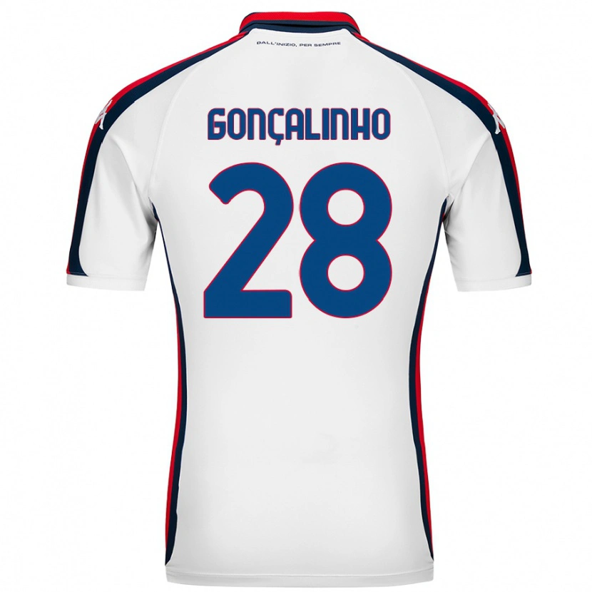 Danxen Børn João Gonçalinho #28 Hvid Udebane Spillertrøjer 2024/25 Trøje T-Shirt